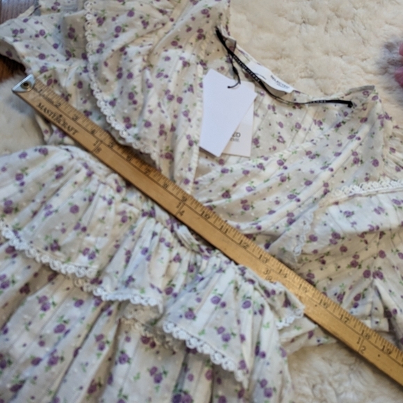 Selected FEMME Susy Ruffled floral blouse top 34 xs - Picture 12 of 16